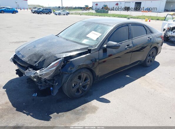 KMHLS4AG5MU094445 2021 HYUNDAI ELANTRA Black წინა მარცხენა ხედი სამი მეოთხედიდან