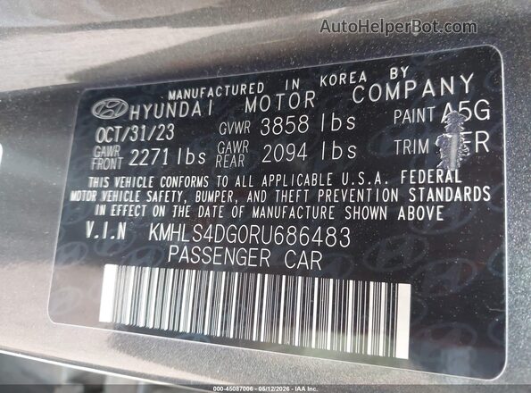 KMHLS4DG0RU686483 2024 HYUNDAI ELANTRA Black ძრავის განყოფილების ხედი