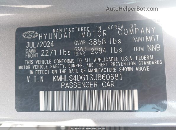 KMHLS4DG1SU860681 2025 HYUNDAI ELANTRA Silver Engine compartment view