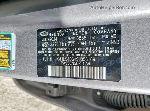 KMHLS4DG4SU856169 2025 HYUNDAI ELANTRA Gray 