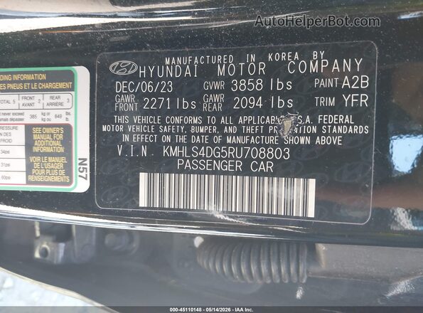 KMHLS4DG5RU708803 2024 HYUNDAI ELANTRA Black Engine compartment view