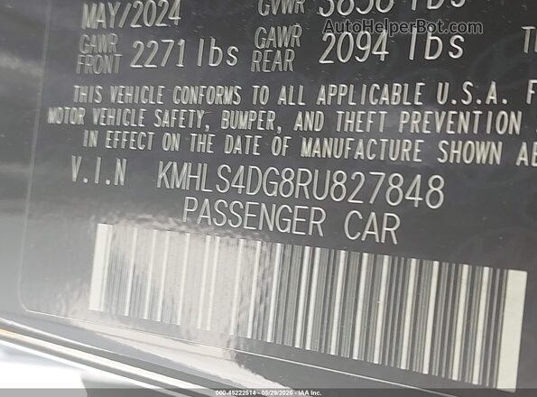 KMHLS4DG8RU827848 2024 HYUNDAI ELANTRA Black Widok komory silnika