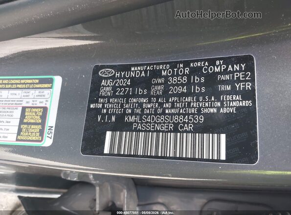 KMHLS4DG8SU884539 2025 HYUNDAI ELANTRA Gray Vista del compartimento del motor