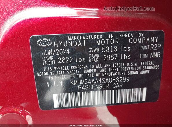 KMHM34AA4SA083299 2025 HYUNDAI IONIQ 6 Red 
