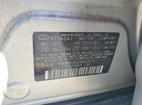 KMHM34AA5PA043675 2023 HYUNDAI IONIQ Silver 