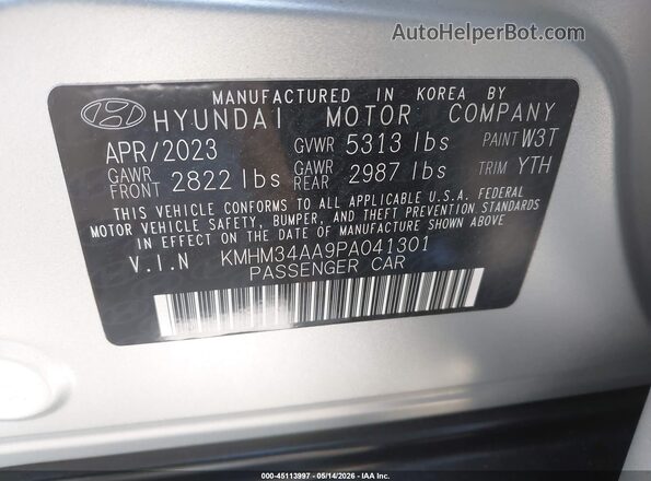 KMHM34AA9PA041301 2023 HYUNDAI IONIQ 6 Silver Engine compartment view