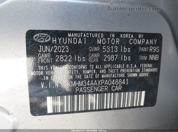 KMHM34AAXPA048841 2023 HYUNDAI IONIQ 6 Gray Vista del compartimento del motor