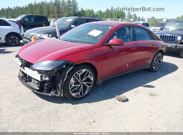 KMHM34AAXSA093173 2025 HYUNDAI IONIQ 6 Red Առջևի ձախ երեք քառորդ տեսարան