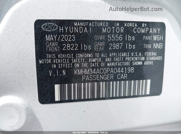 KMHM34AC0PA044198 2023 HYUNDAI IONIQ 6 White Շարժիչի բաժամունքի տեսք