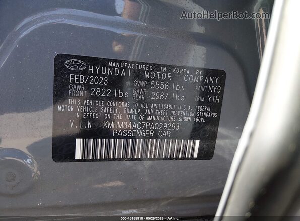 KMHM34AC7PA029293 2023 HYUNDAI IONIQ 6 Blue Widok komory silnika