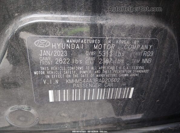 KMHM54AA3PA020602 2023 HYUNDAI IONIQ 6 Gray Engine compartment view