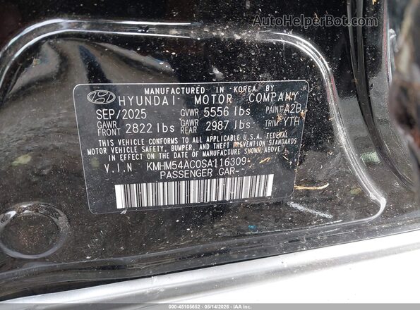 KMHM54AC0SA116309 2025 HYUNDAI IONIQ 6 Черный Вид подкапотного пространства