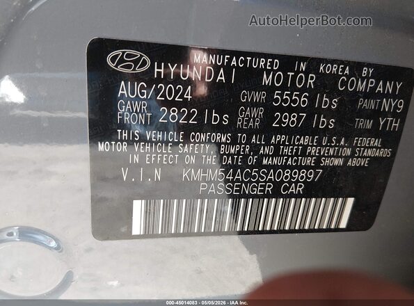 KMHM54AC5SA089897 2025 HYUNDAI IONIQ 6 Gray Engine compartment view