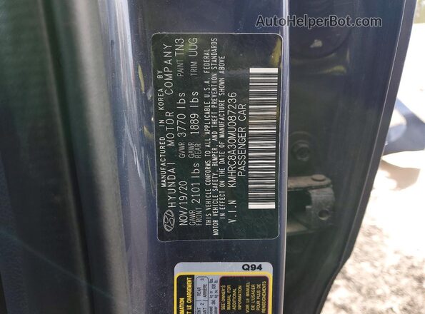 KMHRC8A30MU087236 2021 HYUNDAI VENUE Blue 