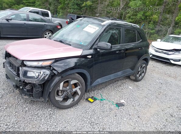 KMHRC8A30PU253579 2023 HYUNDAI VENUE Black Առջևի ձախ երեք քառորդ տեսարան