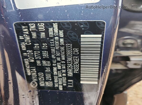 KMHRC8A33MU088333 2021 HYUNDAI VENUE Blue 