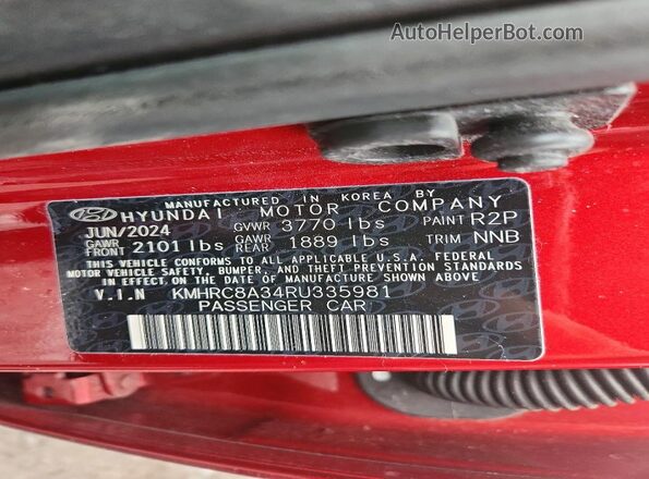 KMHRC8A34RU335981 2024 HYUNDAI VENUE Red 