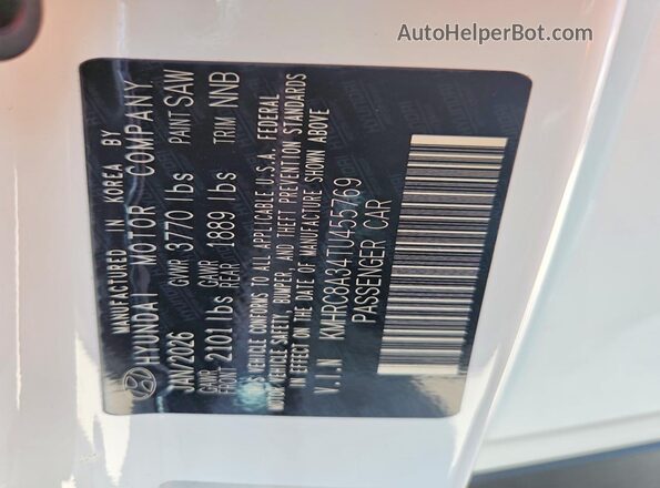 KMHRC8A34TU455769 2026 HYUNDAI VENUE White 