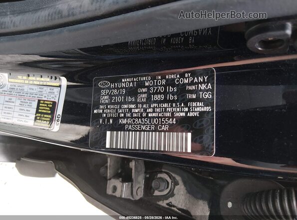 KMHRC8A35LU015544 2020 HYUNDAI VENUE Black 