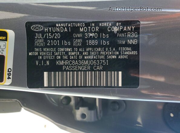KMHRC8A36MU063751 2021 HYUNDAI VENUE Gray 
