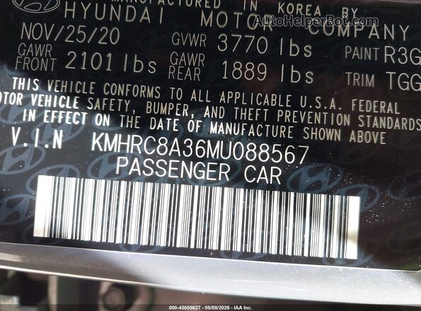 KMHRC8A36MU088567 2021 HYUNDAI VENUE Light Blue 