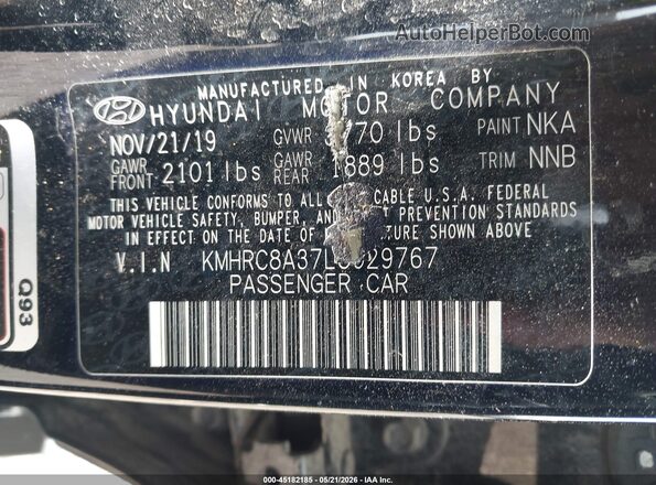 KMHRC8A37LU029767 2020 HYUNDAI VENUE Black Widok komory silnika