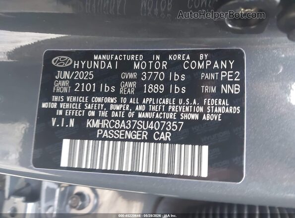 KMHRC8A37SU407357 2025 HYUNDAI VENUE Gray Engine compartment view