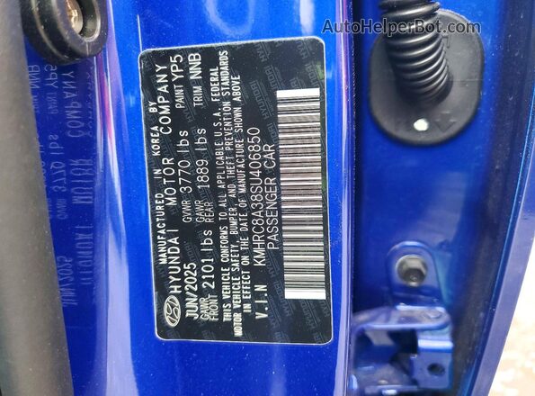 KMHRC8A38SU406850 2025 HYUNDAI VENUE Blue Vista interior de 360 grados