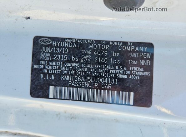 KMHT36AH5LU004131 2020 HYUNDAI VELOSTER White 