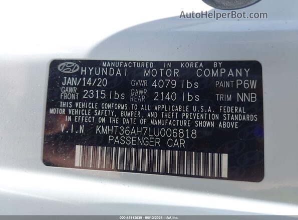 KMHT36AH7LU006818 2020 HYUNDAI VELOSTER N Белый Вид подкапотного пространства