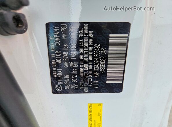 KMHTC6AD2HU305492 2017 HYUNDAI VELOSTER Белый Вид подкапотного пространства