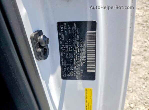 KMHTC6AD5HU314865 2017 HYUNDAI VELOSTER Белый Вид подкапотного пространства