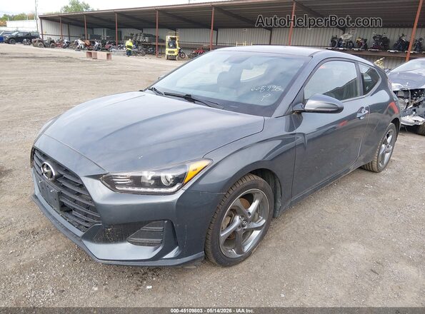 KMHTG6AF6KU008996 2019 HYUNDAI VELOSTER Gray Առջևի ձախ երեք քառորդ տեսարան