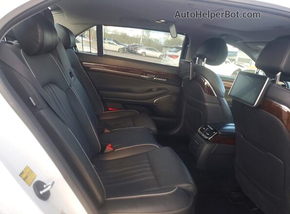 KMTF54JH2KU054582 2019 GENESIS G90 White Հետևի նստատեղերի տեսք