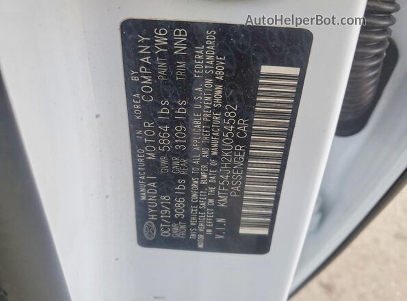 KMTF54JH2KU054582 2019 GENESIS G90 White Շարժիչի բաժամունքի տեսք