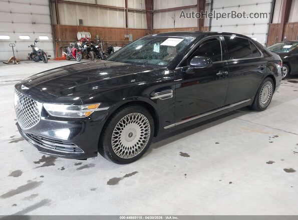 KMTF54PH5MU092155 2021 GENESIS G90 Black წინა მარცხენა ხედი სამი მეოთხედიდან