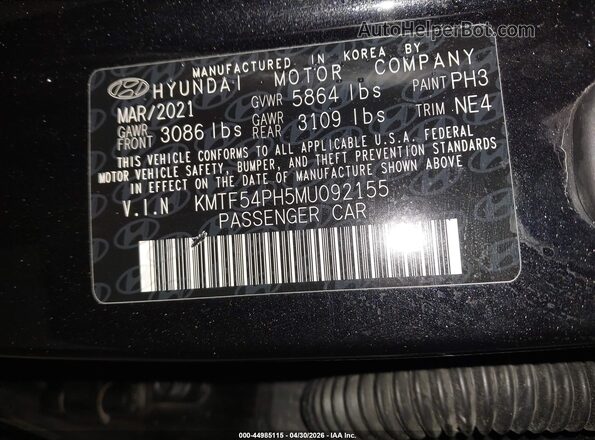 KMTF54PH5MU092155 2021 GENESIS G90 Black ძრავის განყოფილების ხედი
