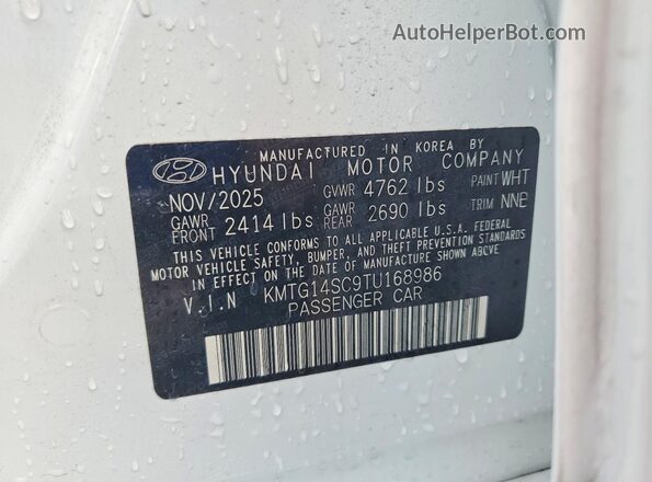 KMTG14SC9TU168986 2026 GENESIS G70 White 