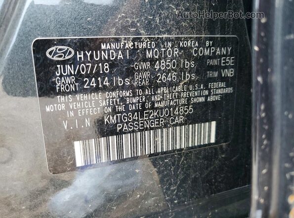KMTG34LE2KU014855 2019 GENESIS G70 Gray Vista de la etiqueta del VIN