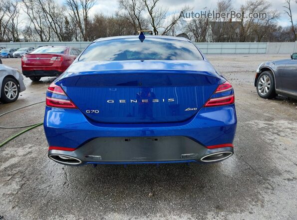 KMTG34SC5RU140623 2024 GENESIS G70 Blue Widok z tyłu
