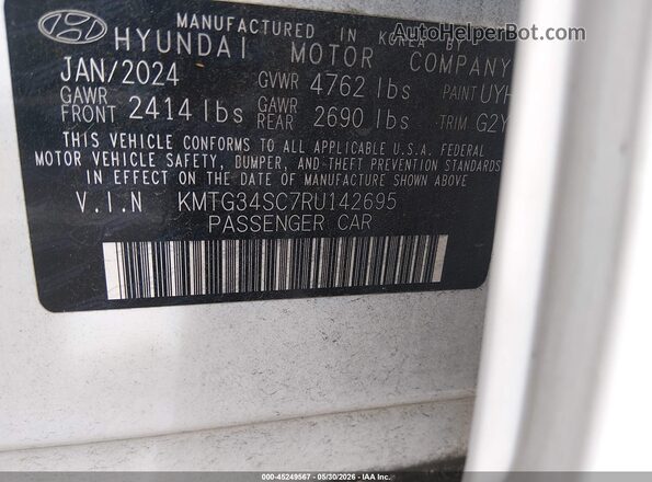KMTG34SC7RU142695 2024 GENESIS G70 White Widok komory silnika