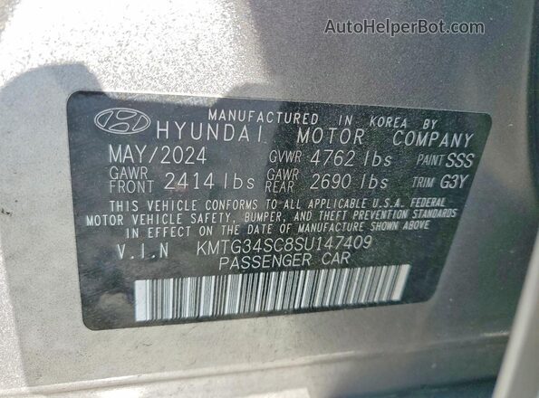 KMTG34SC8SU147409 2025 GENESIS G70 Gray Widok komory silnika