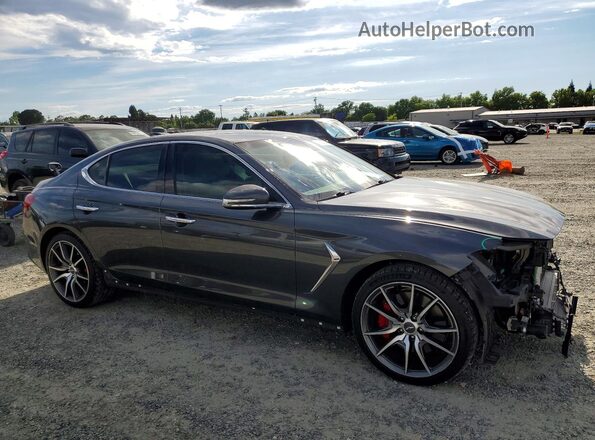 KMTG54LE2KU019774 2019 GENESIS G70 Gray Delantero derecho