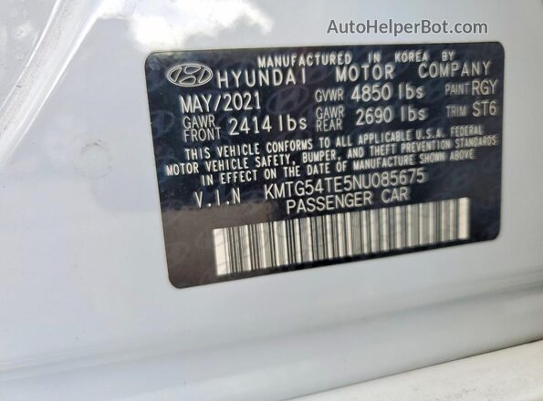 KMTG54TE5NU085675 2022 GENESIS G70 Gray 