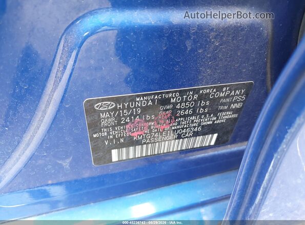 KMTG74LE1LU046346 2020 GENESIS G70 Синий Вид подкапотного пространства