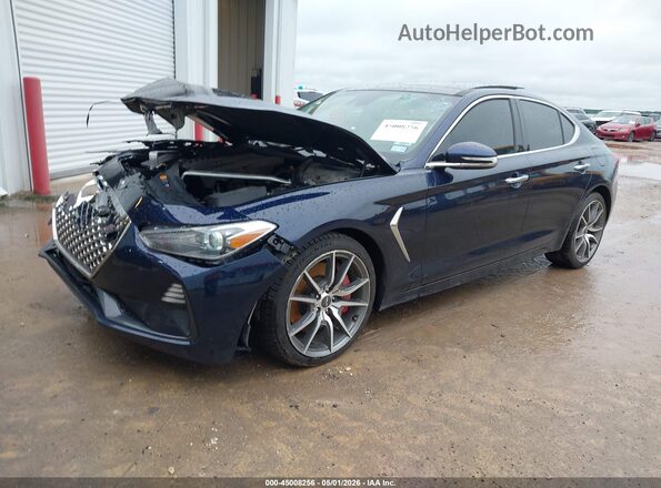KMTG74LE8KU024147 2019 GENESIS G70 Blue Передня ліва чверть