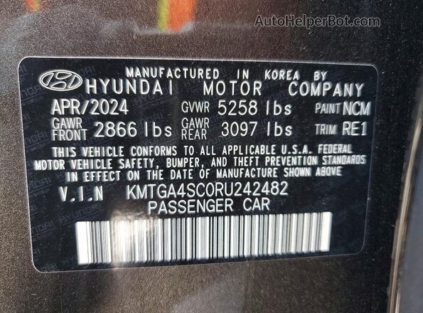 KMTGA4SC0RU242482 2024 GENESIS G80 Gray ძრავის განყოფილების ხედი