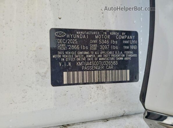 KMTGA4SC0TU326583 2026 GENESIS G80 White Շարժիչի բաժամունքի տեսք