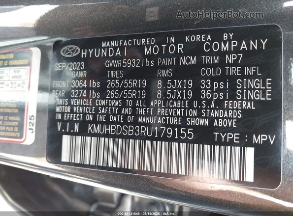 KMUHBDSB3RU179155 2024 GENESIS GV80 Black Vista del compartimento del motor