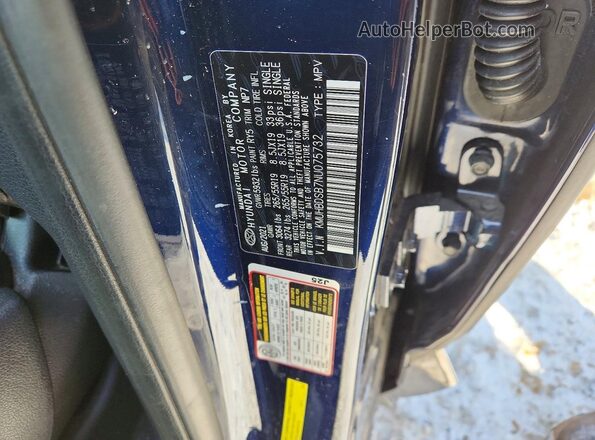 KMUHBDSB7NU075732 2022 GENESIS GV80 Blue Widok naklejki z numerem VIN